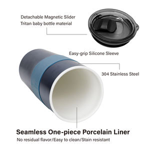 Vaso Térmico de Acero Inoxidable de Doble Pared de Alta Calidad, 20 oz/600 ml, Aislamiento al Vacío de 4-6 Horas para Bebidas Calientes/Frías, Revestimiento de Porcelana, Duración de Aislamiento de 8-10 Horas - Product Image 2