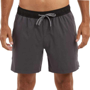 Short de plage et de pêche en toile unie à taille mi-haute avec poches, longueur genou, séchage rapide, sublimé - Product Image 1