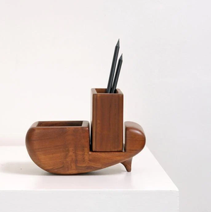 Wood Pen <b>Holder</b> Rectangular Desk Writing Stationary Organizer Pen <b>Holder</b> Stationery <b>Makeup</b> Accessaries <b>Holder</b> - Product Image 2