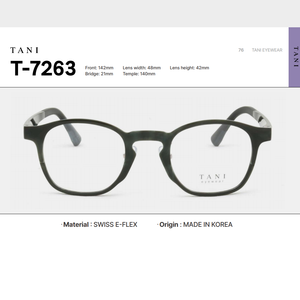 Montures optiques carrées TANI coréennes TR90 anti-lumière bleue, monture intégrale décontractée, légères et flexibles, 50-20-140, vente en gros OEM ODM pour hommes - Product Image 4
