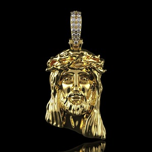 Moissanite Jesus <b>Face</b> Pendant in 925 Silver 14K Gold Plated Faith That Shines Forever Hip Hop Round Cut Diamond Pendent - Product Image 4