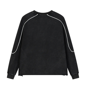 OEM <b>Men</b> Women Acid Wash Sweatshirt Oversized Vintage Crewneck Streetwear Custom Logo OEM ODM Wholesale - Product Image 2