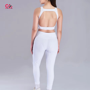 Conjunto de Yoga Ligero para Mujer, Tallas Grandes, Color Sólido, con Logotipo Personalizado en la Parte Delantera, Sin Mangas, Transpirable, 2 Piezas - Product Image 4