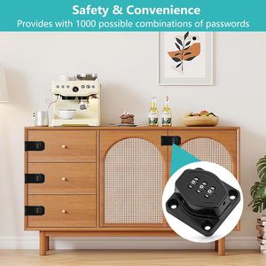 Serrature Combinabili per Armadi e Porte a Battente, Lucchetti Sicuri per Capanni, Cancelli, Armadietti, Recinzioni Esterne e Garage - Product Image 3