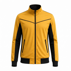 เสื้อแจ็คเก็ตวาร์ซิตี้สีเหลืองดำสำหรับผู้ชาย ยี่ห้อ Dawnray แบบซิปเต็มตัว คอตั้ง สไตล์สปอร์ต กันลม น้ำหนักเบา เหมาะสำหรับฤดูใบไม้ร่วง - Product Image 1