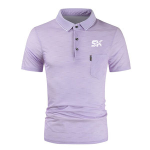 Polo respirant pour homme, design élégant à manches courtes avec tissu respirant pour les voyages d'été - Product Image 1