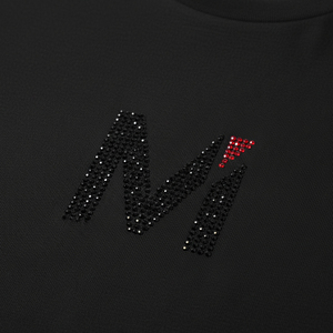 T-shirt imprimé surdimensionné avec strass en vrac pour hommes, style Y2K, logo personnalisé, coton épais, streetwear, hip-hop, t-shirt graphique - Product Image 5