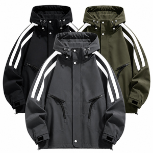 <b>Men's</b> Hooded Stand Windproof Canvas <b>Racer</b> <b>Jacket</b> Full Zip Camouflage Pattern Lightweight Polyester Outdoor Sports Casual Autumn - Product Image 6