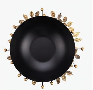 Bol en métal de luxe avec base en feuille d'or et design perlé, centre de table décoratif glamour pour la salle à manger et la maison - Product Image 3