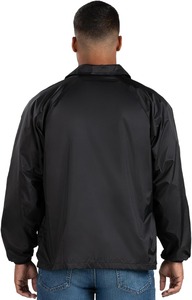 <b>Men's</b> Black Windproof Shirt <b>Jacket</b> Regular Fit Turn-down Collar Polyester Casual Autumn Wear - Product Image 3