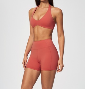 Girls Sports <b>Top</b> Shorts Active Wear Workout Clothes Gym Fitness Clothing 2PCS Yoga Set For Women - Product Image 3