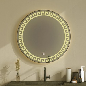 Scandinavian Design Glass Bathroom <b>LED</b> <b>Wall</b> <b>Mirror</b> with Touch Sensor 36x36 Inch 3 Light Effects - Product Image 5
