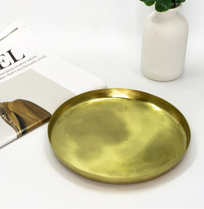Contemporary Golden Metal Eco-Friendly <b>Tray</b> Sustainable Plate Dish Home Decor Dresser Decorative <b>Trays</b> Key Trinket <b>Candle</b> <b>tray</b> - Product Image 3