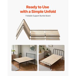 Base de Cama Plegable de Madera de 0.4 Pulgadas para Camas Individuales, Soporte de Conexión para Colchones de Tamaño Individual - Product Image 4