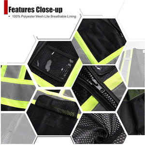 Gilet de sécurité réfléchissant haute visibilité avec plusieurs poches, vêtements de travail d'hiver durables haute visibilité pour la construction - Product Image 5