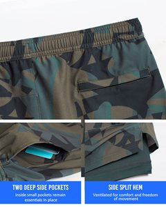 Men's Camouflage Print Quick Dry <b>Shorts</b> With Drawstring Waist And Pockets Casual Sport Style Men <b>Shorts</b> - Product Image 3