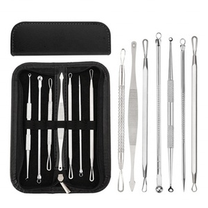 Premium 7 Pcs Stainless Steel Acne and Blackhead Removal <b>Tool</b> Set Facial Extractor Kit with Customized Logo Label - Product Image 1