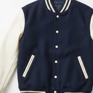 Blouson universitaire homme nouveau style 2026 avec manches en cuir PU, style preppy, col rabattable, fermeture boutonnée, pour automne et hiver - Product Image 6