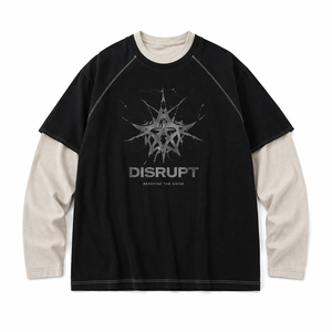 Camiseta de Manga Larga Raglán de Doble Capa de Algodón Grueso de 300g, para Hombre, Talla Grande, Estampado Gráfico Vintage, Logotipo Personalizado, Precio Bajo - Product Image 3