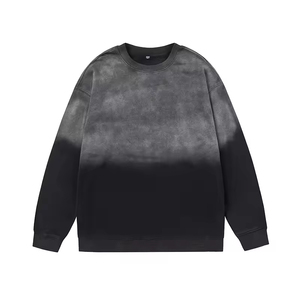 Sweat-shirt à col rond pour homme, dégradé de couleurs, style vintage, effet délavé, décontracté, manches longues - Product Image 2