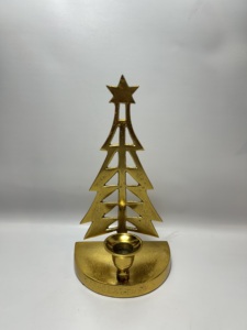 Candelabro Moderno de Aluminio Dorado con Diseño Recortado para Árbol de Navidad, Soporte Metálico para Velas Cónicas, Centro de Mesa Festivo al por Mayor - Product Image 1