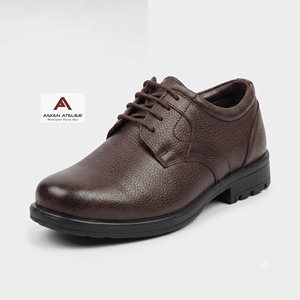 Chaussures habillées Oxford en cuir marron pour hommes, à lacets, bout rond, pour le bureau, les mariages et les occasions spéciales - Product Image 3