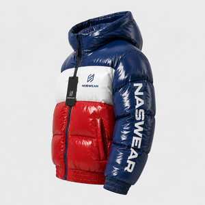 Veste matelassée unisexe à capuche, coupe-vent, color block, coupe régulière, en polyester épais, style streetwear - Product Image 3