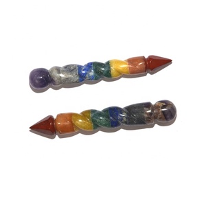 Varitas curativas de piedra Natural para chakras, varita curativa con estrella de David, 7 Chakras, novedad de 2023 - Product Image 2