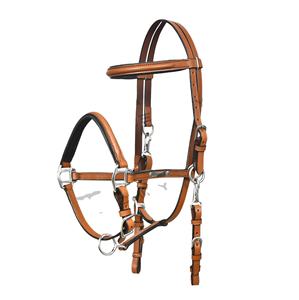 Licol de cheval en cuir de la meilleure qualité avec rembourrage | Bride durable pour l'équitation et la formation | Fabriqué en Inde par un fournisseur fiable - Product Image 1