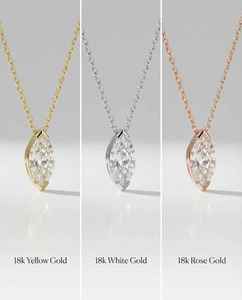 สร้อยคอเพชรทรงมาร์คีส์ 2 กะรัต ชุบทอง 14K สไตล์วินเทจ เพชรเพาะเลี้ยงในห้องปฏิบัติการ ระดับ E VVS รับรองโดย IGI เครื่องประดับงานแต่งงานสำหรับผู้หญิง ขายส่งแบบ OEM - Product Image 6