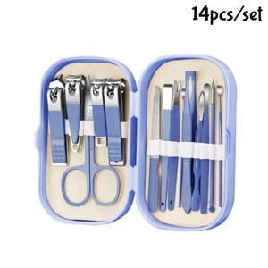 Ensemble d'outils de manucure et pédicure en acier de 4 à 14 pièces, ciseaux courbés pour ongles, coupe-ongles, éliminateur de peaux mortes, cuillère pour nettoyer les oreilles, outils de manucure - Product Image 3