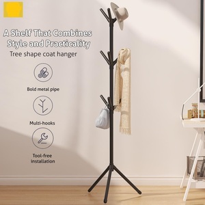 Modern Freestanding Metal Coat Rack Tree with 9 Hooks Black Entryway <b>Hat</b> Jacket Bag Organizer <b>Stand</b> - Product Image 2