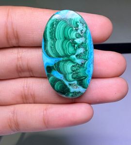 Lot de cabochons en pierre de chrysocolle malachite naturelle - Pierres précieuses en gros, lot de pierres précieuses en vrac et bijoux - Product Image 2