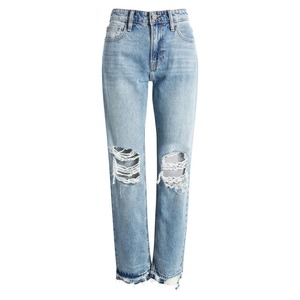 Pantalones Vaqueros de Mezclilla para Mujer, Corte Holgado, Cintura Alta, Pierna Recta, Lavado Snow Wash, Secado Rápido, Ligeros, Buena Calidad, Venta al Por Mayor - Product Image 5
