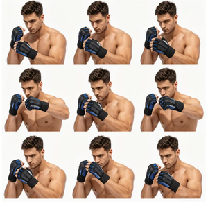 Unisex Half Finger Gym <b>Gloves</b> PU Leather Adjustable Wrist Strap <b>Weight</b> Lifting Fitness Workout Anti Slip Grip Unisex gym workout - Product Image 3