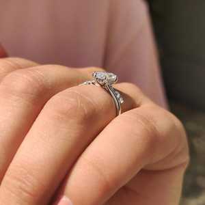 Anillo de compromiso con halo oculto y diamante de corte marquesa de 2.50 CT – Anillo solitario de oro de 14K - Product Image 2