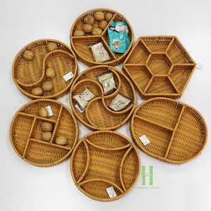 BEST SELLER Set of 3 Natural Rattan <b>Storage</b> <b>Baskets</b> Handmade Woven Eco-Friendly Home Organizer Decorative <b>Basket</b> for Kitchen - Product Image 2