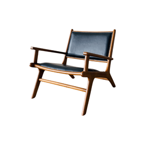 Chaise longue moderne et confortable en bois massif Xiro, fauteuil d'appoint rembourré en cuir pour hôtel et salon - Product Image 3