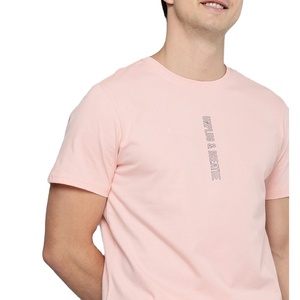 เสื้อยืดคอกลมผู้ชายแบบเรียบง่าย พิมพ์ลายตามสั่ง ขนาดใหญ่พิเศษ ผลิตตามแบบ OEM  แบรนด์ของคุณเองได้ ผ้าฝ้าย 100% - Product Image 1