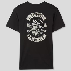 เสื้อยืดคอกลมแขนสั้นสีดำคุณภาพสูงสำหรับผู้ชาย ทรงปกติ ผ้าฝ้ายเนื้อนุ่ม สวมใส่สบาย พิมพ์ลายตัวอักษรด้านหน้า - Product Image 3