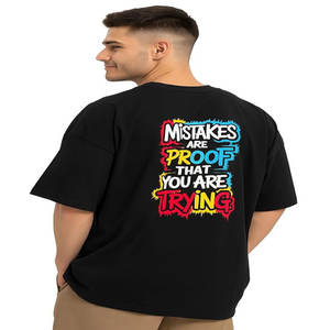 เสื้อยืดทรงหลวมลำลองพิมพ์ลายฮิปฮอปผ้าฝ้าย100% สำหรับผู้ชาย - Product Image 1