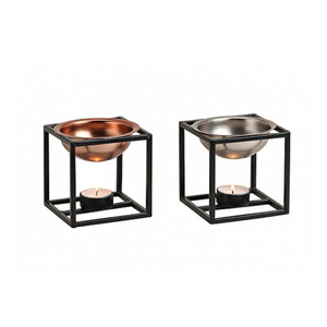 Metal Iron Black Hanging Aroma <b>Oil</b> <b>Burner</b> with Bowl with Stand Candle Tealight Holder - Product Image 4