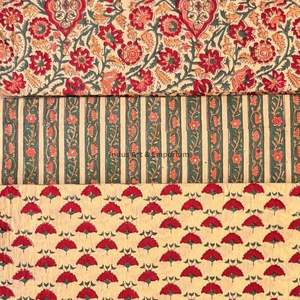 Tissu en coton imprimé traditionnel Jaipuri, coton cambriqué imprimé au bloc 60x60, tissu en coton à motifs. - Product Image 2