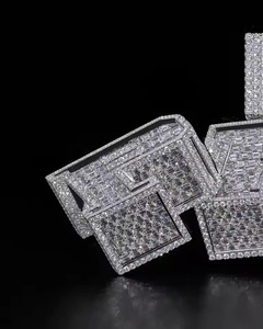 Hip Hop Logo Jewelry Mens Iced Out Custom Letter <b>Pendant</b> 925 Sterling <b>Silver</b> VVS Moissanite Diamond Name <b>Initial</b> Logo <b>Pendant</b> - Product Image 6