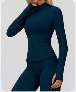 Chaqueta Deportiva de Yoga para Mujer, Personalizada, al por Mayor, Ligera, con Cierre, Transpirable, Ajustada, Sin Costuras, Manga Larga, Tallas Grandes - Product Image 2