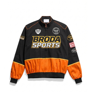 Blouson de moto respirant personnalisé 2026 en coton/polyester coupe courte coupe-vent avec patch brodé sur mesure - Product Image 4