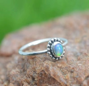 Wholesale Natural Ethiopian <b>Opal</b> 925 Sterling <b>Silver</b> Gemstone <b>Ring</b> Handmade Elegant Fine Jewelry Manufacturer Supplier - Product Image 4