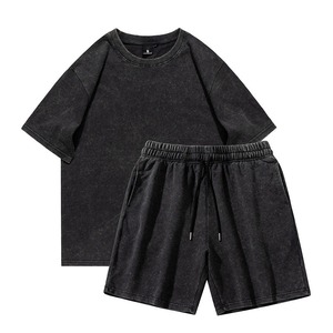 Custom Logo High Quality 2 Piece Men's Summer <b>Sets</b> Casual Streetwear Shorts <b>Sets</b> T Shirt - Product Image 1