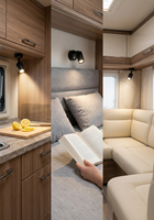 Lampe de lecture LED rotative et dimmable 12V 24V pour camping-car, rechargeable USB-C et USB-A, lampe murale pour VR, lampe de chevet marine