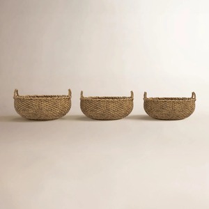 Set of 3 Natural Round Seagrass <b>Baskets</b> Handmade <b>Storage</b> <b>Basket</b> Wholesale eco-friendly Made in Vietnam - Product Image 1